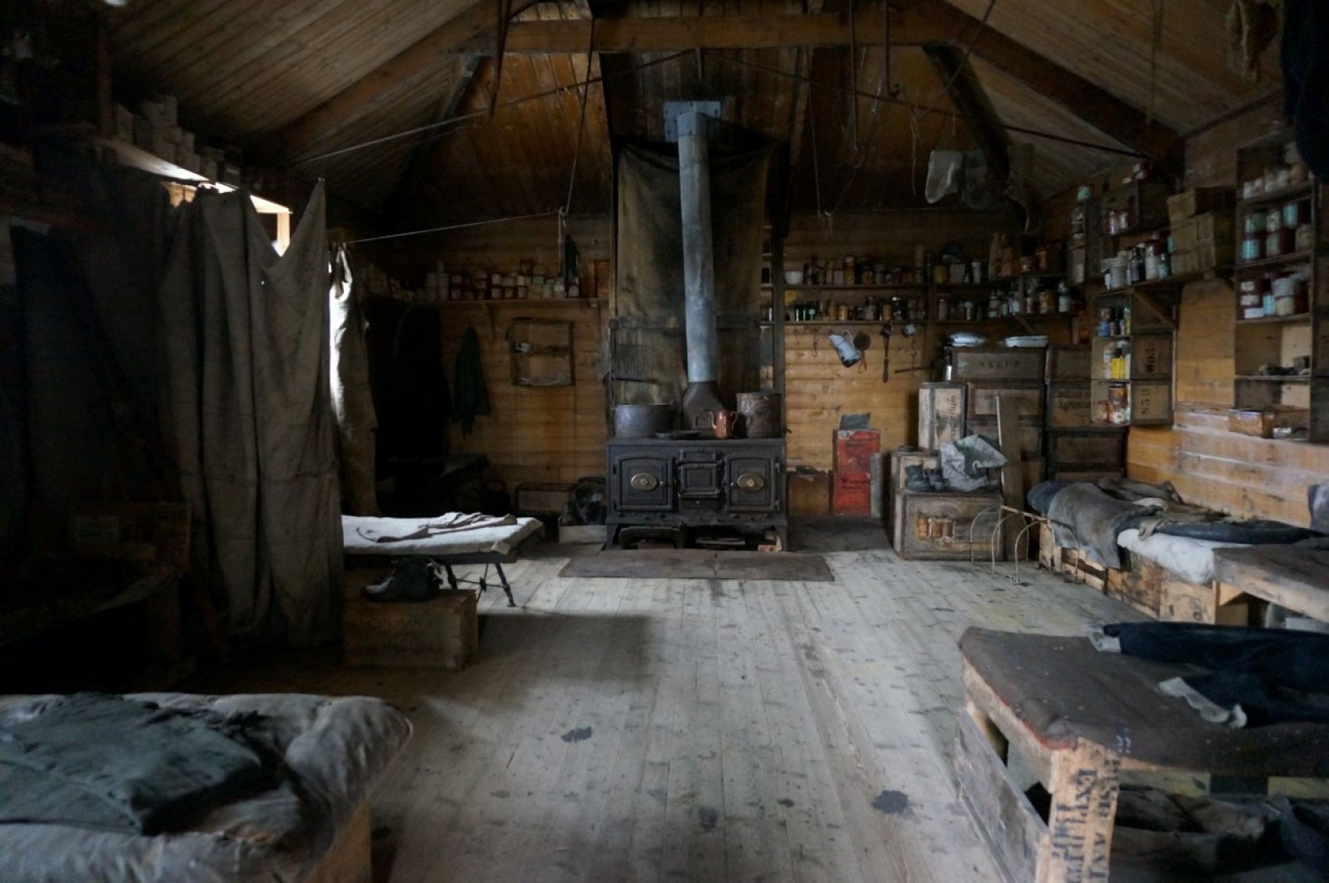 The interior of Shackleton's Hut.