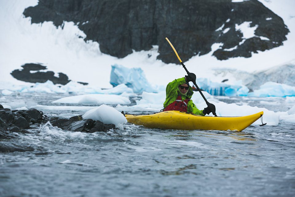 Mike Dawson kayaking in Antarctica
