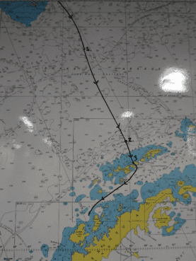 Ship chart from Ushuaia to Bransfield Strait