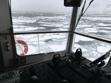 Sea ice blocking the way to Port Lockroy