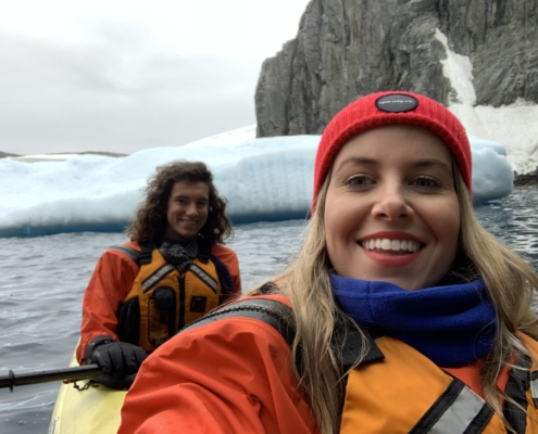 Anzac and Laurette kayaking
