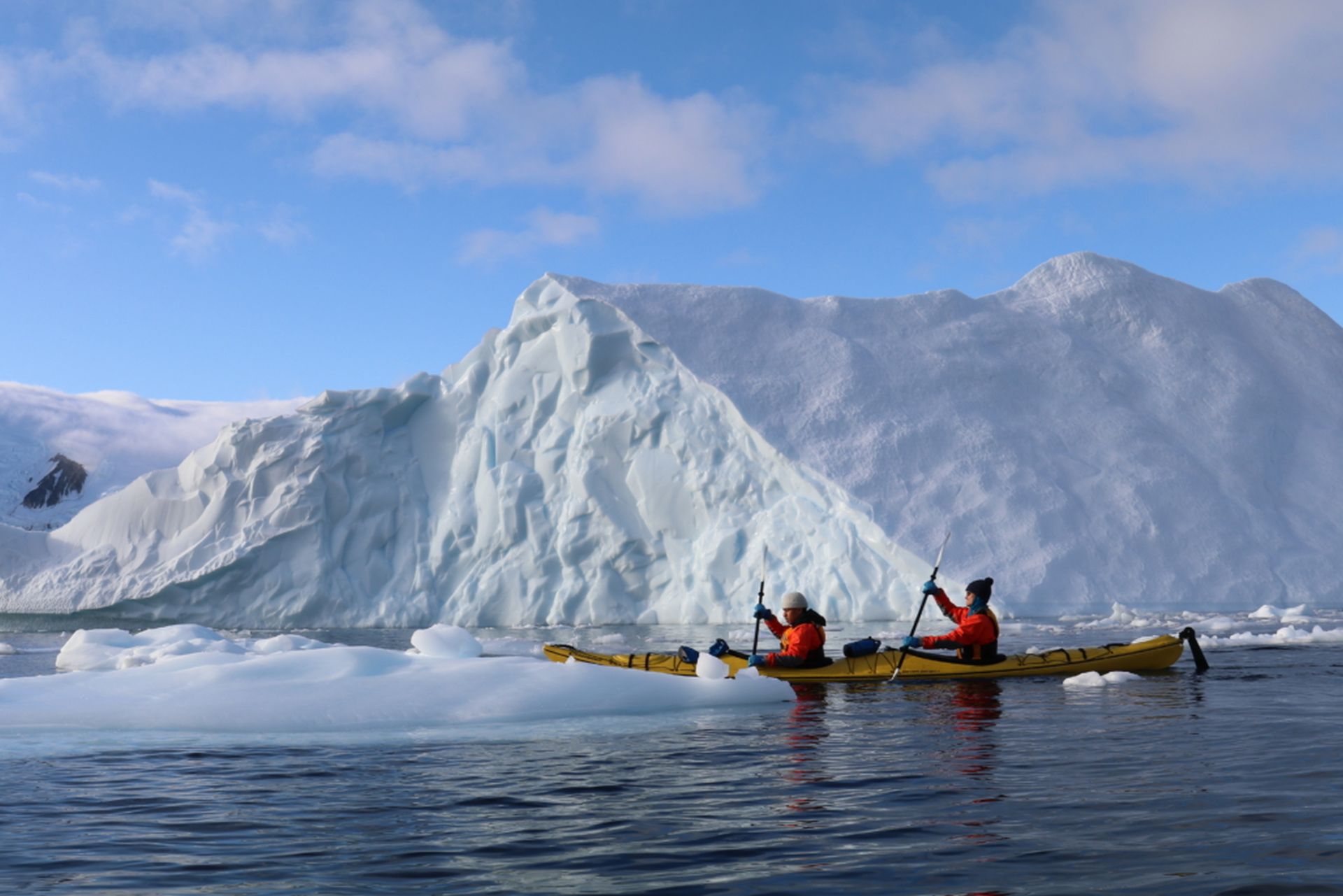 A'aifou and Owain Amoungst Antarctic Icebergs