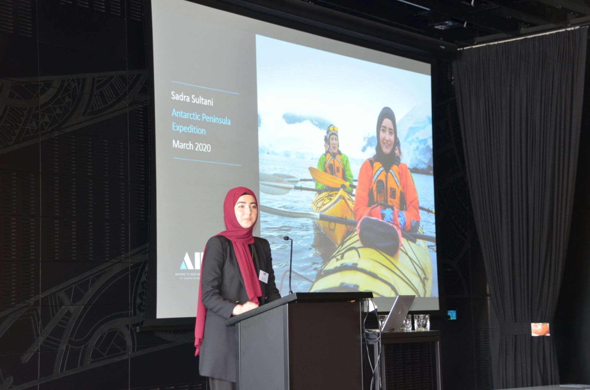 Sadra Sultani speaking to the Trust’s Young Inspiring Explorers alumni