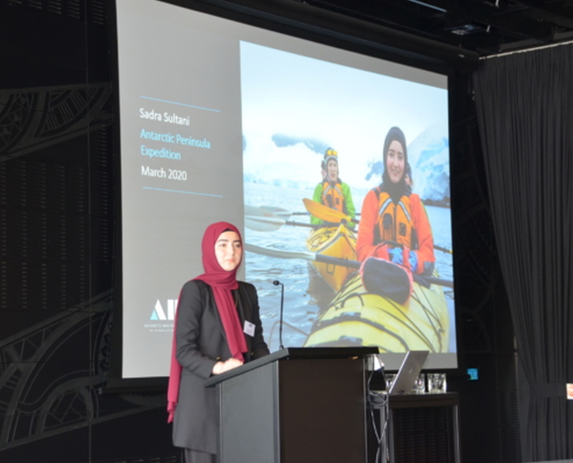 Sadra Sultani speaking to the Trust’s Young Inspiring Explorers alumni