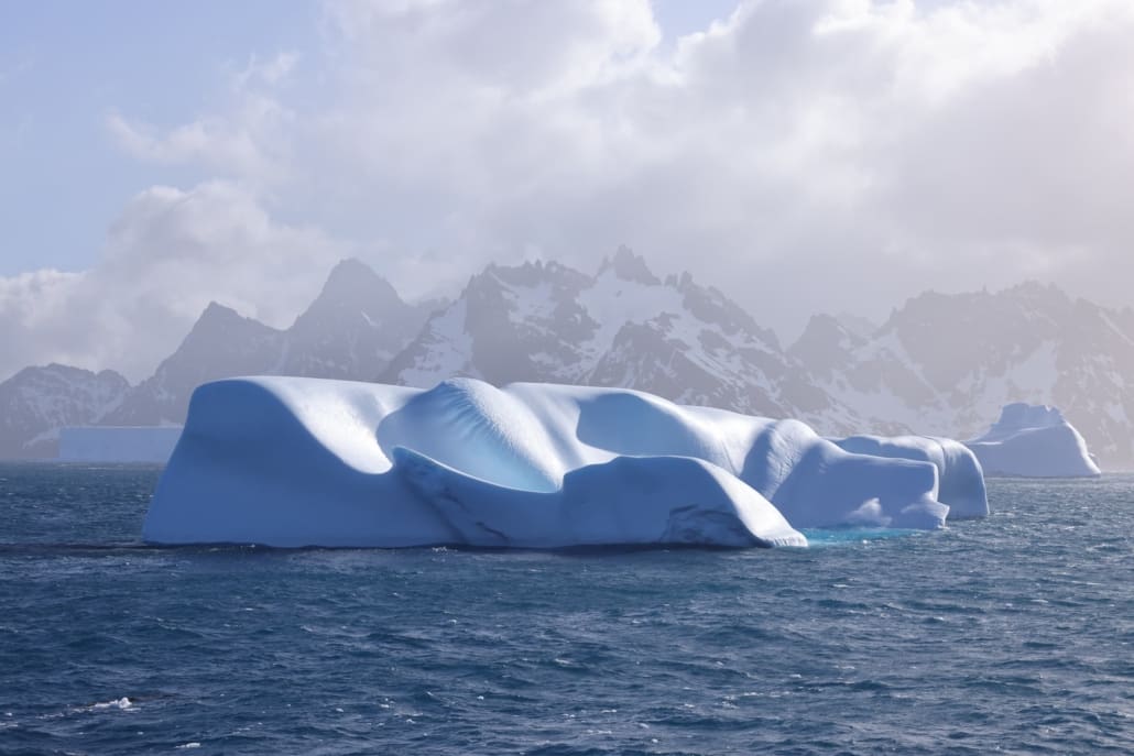 Iceberg at the entrance to Drygalski Fjord Inspiring Explorers Expedition South Georgia Antarctic Heritage Trust