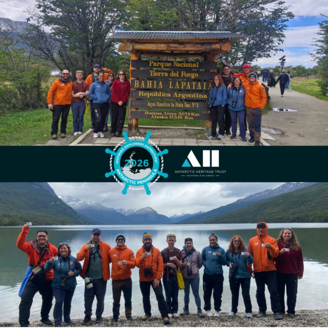 The countdown is officially on as our Inspiring Explorers™ prepare to board the 'Bark EUROPA' tall ship in just two days.

The team are already forming strong connections as they get to know one another before becoming crew mates, ready to rely on each other when their resilience is tested during the coming weeks.

They’re feeling prepared for the Drake Passage and have been eagerly checking the weather to see whether they’ll experience the famous Drake Lake or the equally famous Drake Shake.

Today they explored Tierra del Fuego National Park, at the southernmost tip of South America. The park sits across the eastern region of Argentina and the western region of Chile. It is a true paradise for birders, with more than two hundred species thriving in this remote part of the world. The area also holds a rich cultural heritage, shaped in part by the stories of the prisoners who once lived and worked there.

The team photo beside the large ‘Bahia Lapataia’ sign marks the end of the Pan American Highway, a route that stretches all the way to Alaska. If you walked the entire distance at 20 kilometres a day, it would take four years to complete!

Thank you to our generous Inspiring Explorers™ Fund donors, expedition partner Spirit of Adventure Trust, sponsor Burnsco, and supporter Bark EUROPA.

📷1. Top: Team at the end of the Pan American Highway. Bottom: Team at Lago Errazuriz. © AHT/Mike Barber 2. Patagonian Sierra Finch. © AHT. 3. Sam, Libby, and Matthew exploring Tierra del Fuego National Park. 4. Team exploring Tierra del Fuego. © AHT/ Mike Barber. 5. Crested Caracara. © AHT