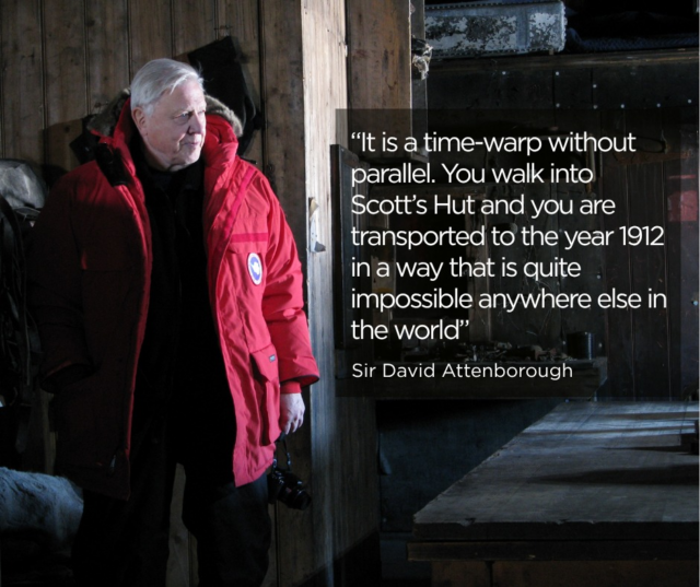 Today we celebrate Sir David Attenborough's 100th birthday!

A major figure for conservation work, who has documented and advocated for many species and ecosystems around the world, in January 2010, Sir David Attenborough was welcomed by the Trust's conservation team to Scott's 'Terra Nova' hut at Cape Evans, while filming the 'The Frozen Planet' series. We would like to thank Sir David Attenborough for all his support of the Trust's work.

For those who are in Dunedin, our friends at @tuhuraotagomuseum are celebrating him with a family fun birthday party tomorrow from 10am-3pm.

📸2009-10 Summer. Sir David Attenborough next to The Tenements, inside Scott's Terra Nova hut, Cape Evans. © AHT/Al Fastier.
2009-10 Summer. Sir David Attenborough with the Antarctic Heritage Trust summer conservation team at Cape Evans field camp. © AHT/Gord Macdonald.