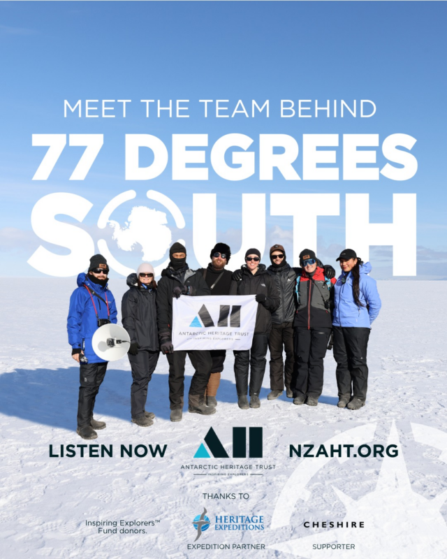 Meet the voices of the eight Inspiring Explorers™ behind the mic!

The team learn what it takes to care for Antarctica’s extraordinary historic sites, and day by day a sense of responsibility begins to form for this fragile and beautiful place, and the legacy of exploration held there.

They leave as the next generation of kaitaki (guardians) for humanity’s shared history on the Ice and as advocates for the protection and future of Antarctica. Learn more about the team and their expedition through our link in bio!

You can listen to all six episodes of 77 Degrees South now at nzaht.org through our link in bio for bonus content or listen on most major podcast channels.

Thanks to Inspiring Explorers™ Fund donors, Expedition Partner @heritageexpeditions, and supporter @cheshirearchitects  for making the Ross Sea expedition possible.