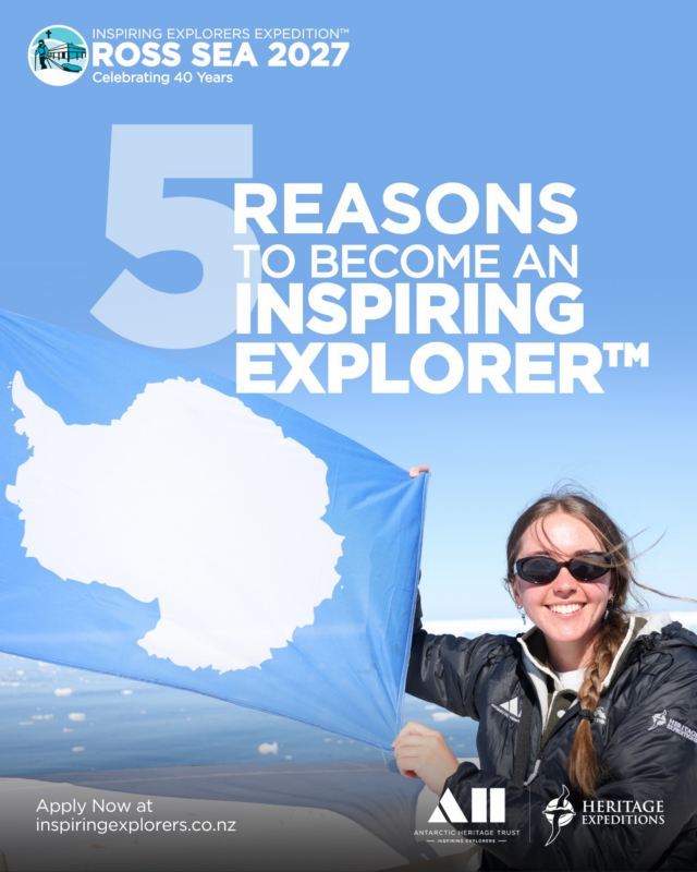 🐧🦭This once in a lifetime expedition to Antarctica’s Ross Sea region runs from 5 January to 3 February 2027.
Applications are now open at inspiringexplorers.co.nz or through our link in bio and are open to New Zealand citizens or permanent residents, and UK, U.S. and Irish citizens residing in New Zealand.
Applications close 5 October 2026.
The Trust thanks Expedition Partner @heritageexpeditions and donors to the Inspiring Explorers™ Fund for making this opportunity possible.