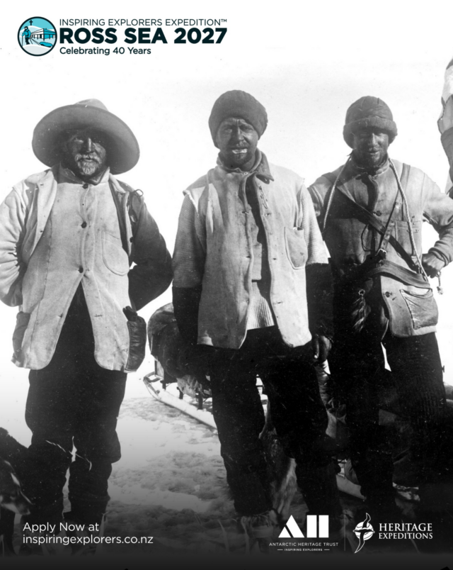Early Antarctic explorers relied on their ‘Explorer Mindset’ to push the boundaries of exploration, scientific discovery and human endurance.

📷 Sir Ernest Shackleton, Robert Falcon Scott and Edward Wilson on their return from Furthest South, February 1903. © Canterbury Museum.

🔍Carsten Borchgrevink’s curiosity led him to become the first to overwinter on the Antarctic continent.

📷 Medical Officer Herlof Klovstad and Commander Carsten Borchgrevink playing chess in the Living hut. ©Scott Polar Research Institute

💡Captain Robert Falcon Scott’s innovation helped pioneer scientific research that transformed our understanding of Antarctica.

📷 Hydrogen observation balloon. ©Royal Geographic Society

👣When the ‘Endurance’ became trapped and crushed by sea ice, Shackleton’s leadership helped his team face uncertainty, adapt to changing circumstances and never lose sight of the ultimate goal: bringing everyone home.

📷 Wild and Shackleton on hull of the crushed Endurance. © Mitchell Library, State Library of New South Wales

Now it’s your turn to develop yours!

Apply for the Inspiring Explorers Expedition™ Ross Sea 2027 at inspiringexplorers.co.nz (link in bio). 

Applications are open to New Zealand citizens or permanent residents, and UK, U.S. and Irish citizens residing in New Zealand.

Applications close 5 October 2026.

The Trust thanks Expedition Partner Heritage Expeditions and donors to the Inspiring Explorers™ Fund for making this opportunity possible.
 
📷 Inspiring Explorers Louise Piggin and Jake Bailey venturing inside Shackleton’s ‘Nimrod’ hut. © AHT/Anna Clare